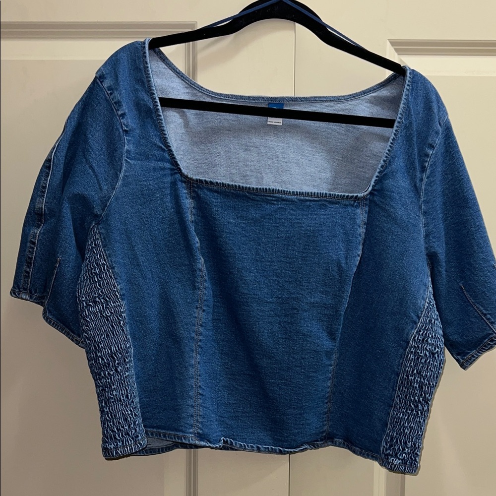 Old Navy Medium Blue Denim Women's Top Size XXL
